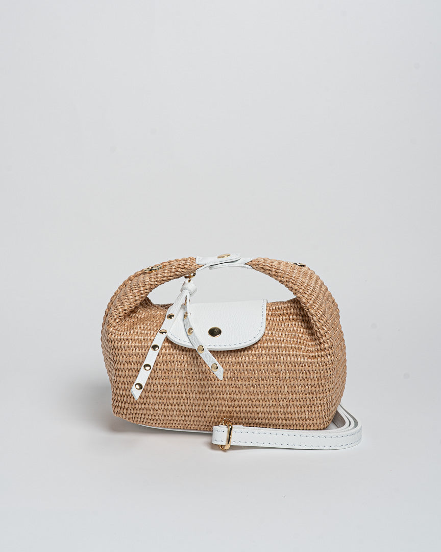 Borsa Puffy Rafia - Bianco