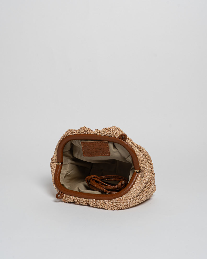 Borsa Mini Mandoo Rafia - Cuoio