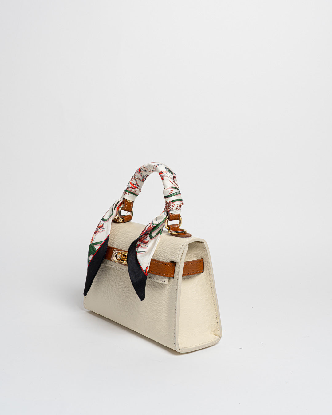 Borsa Mini K foulard - Beige/Cuoio