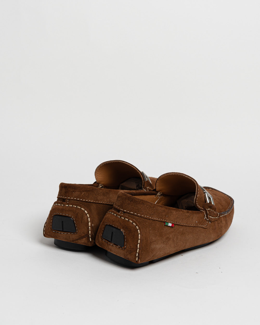 Mocassino in camoscio con fibbia - Bruciato
