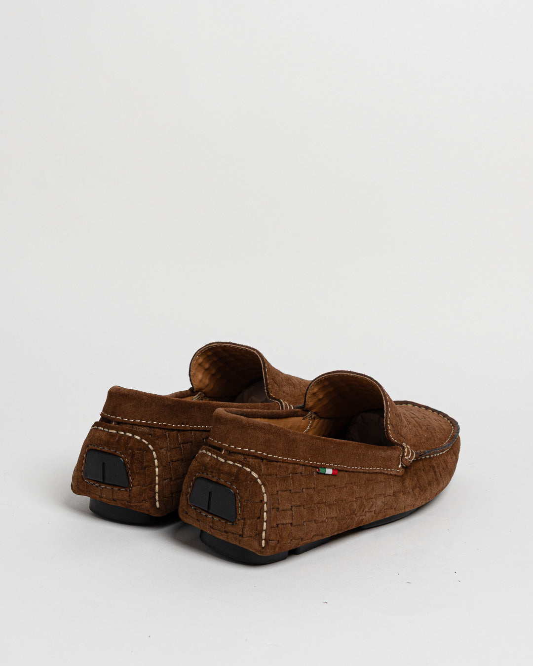 Mocassino in camoscio intrecciato - Bruciato