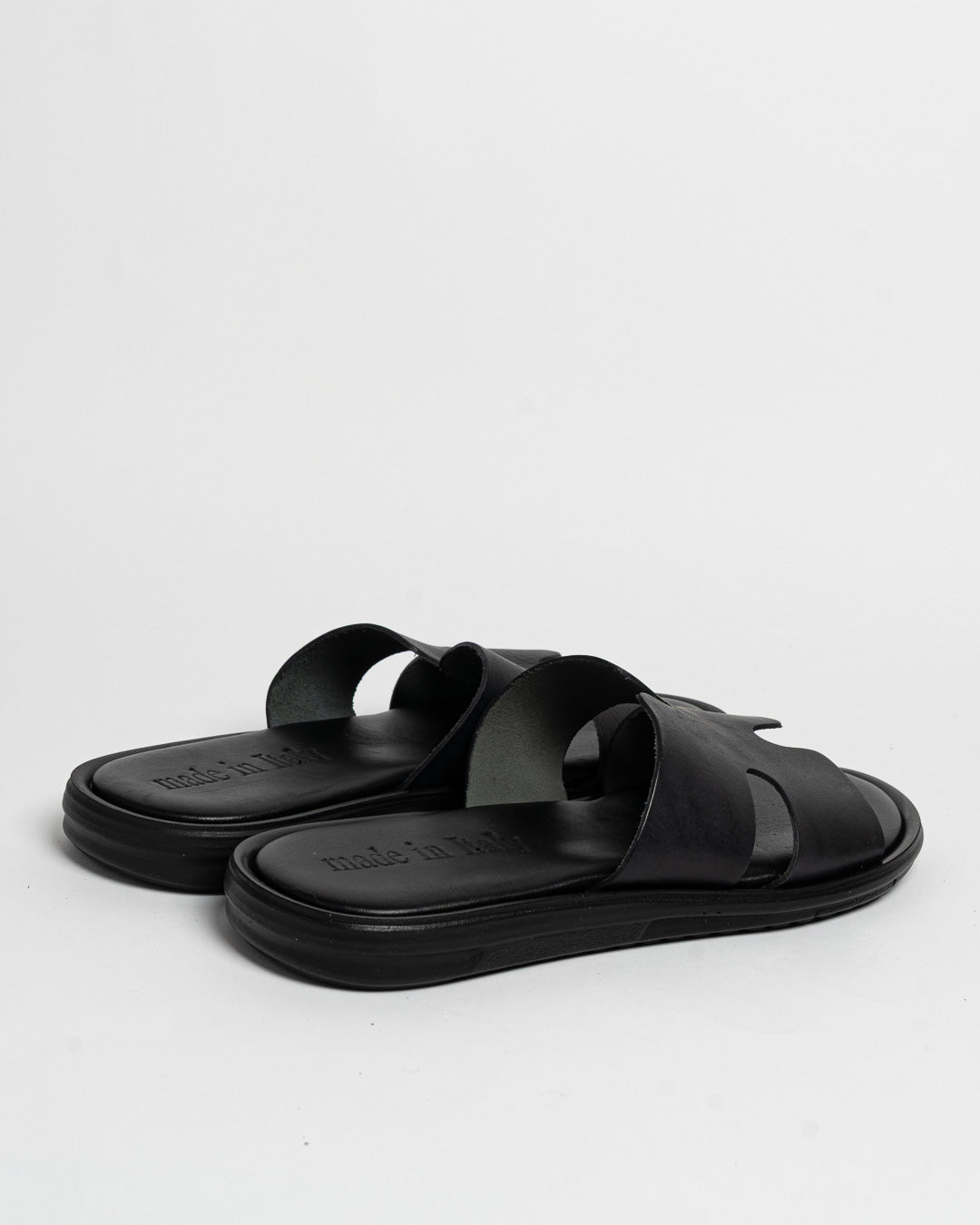 Sandalo maschile H in pelle - Nero