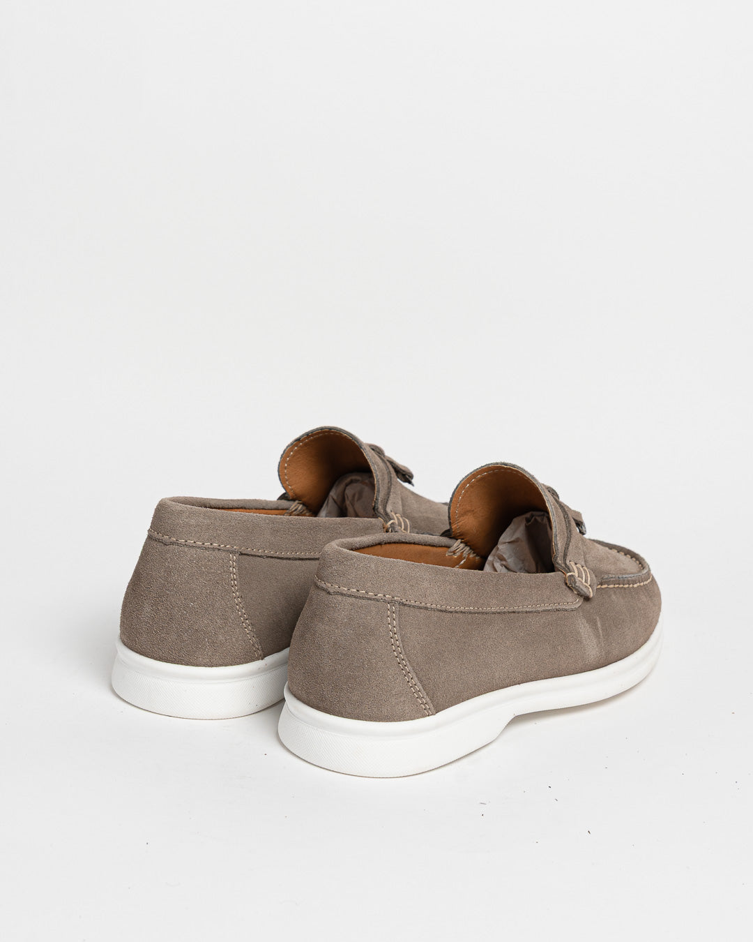 Mocassino Seaside in camoscio con ciondolo - Taupe