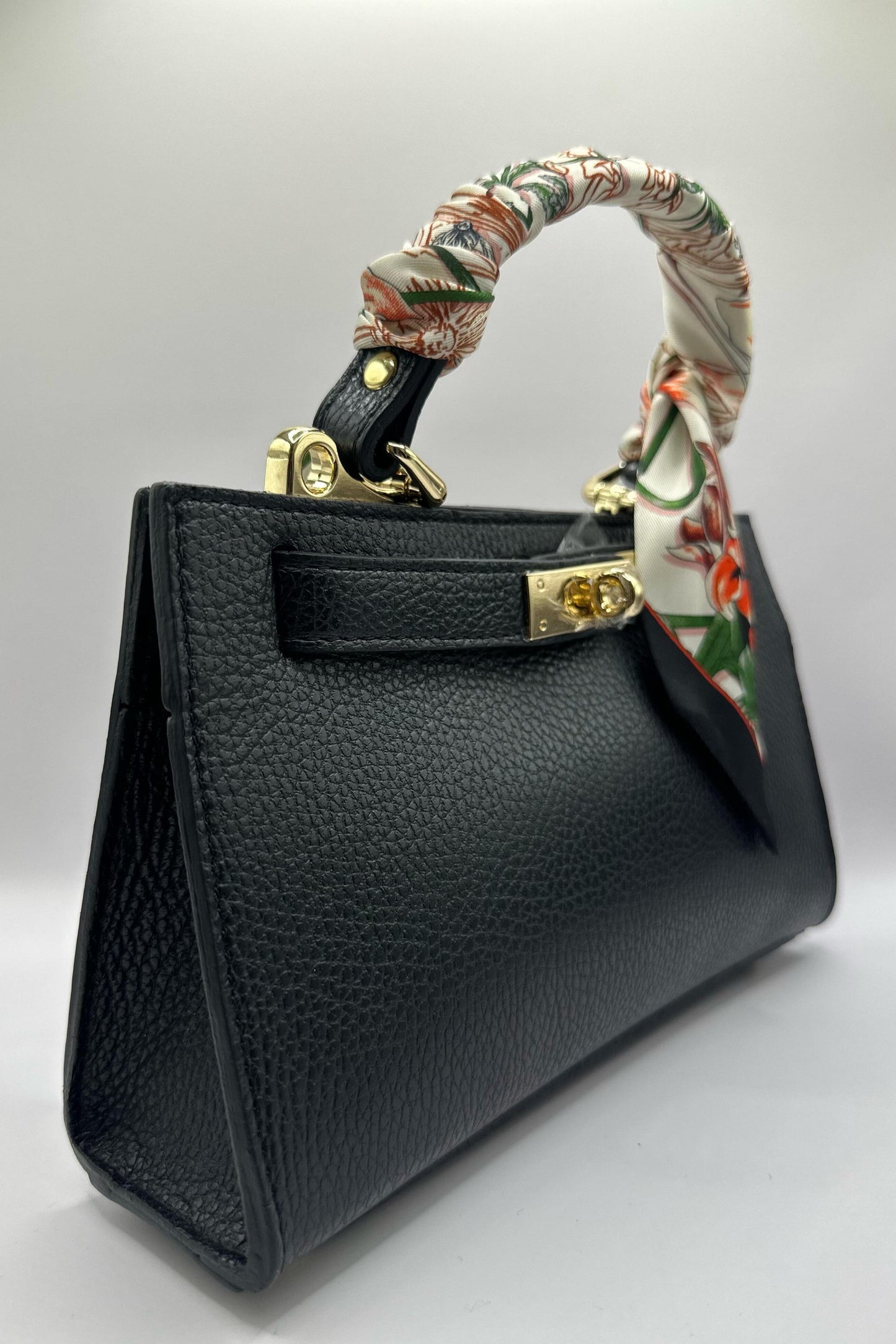 Borsa Mini Kelly foulard - Nero