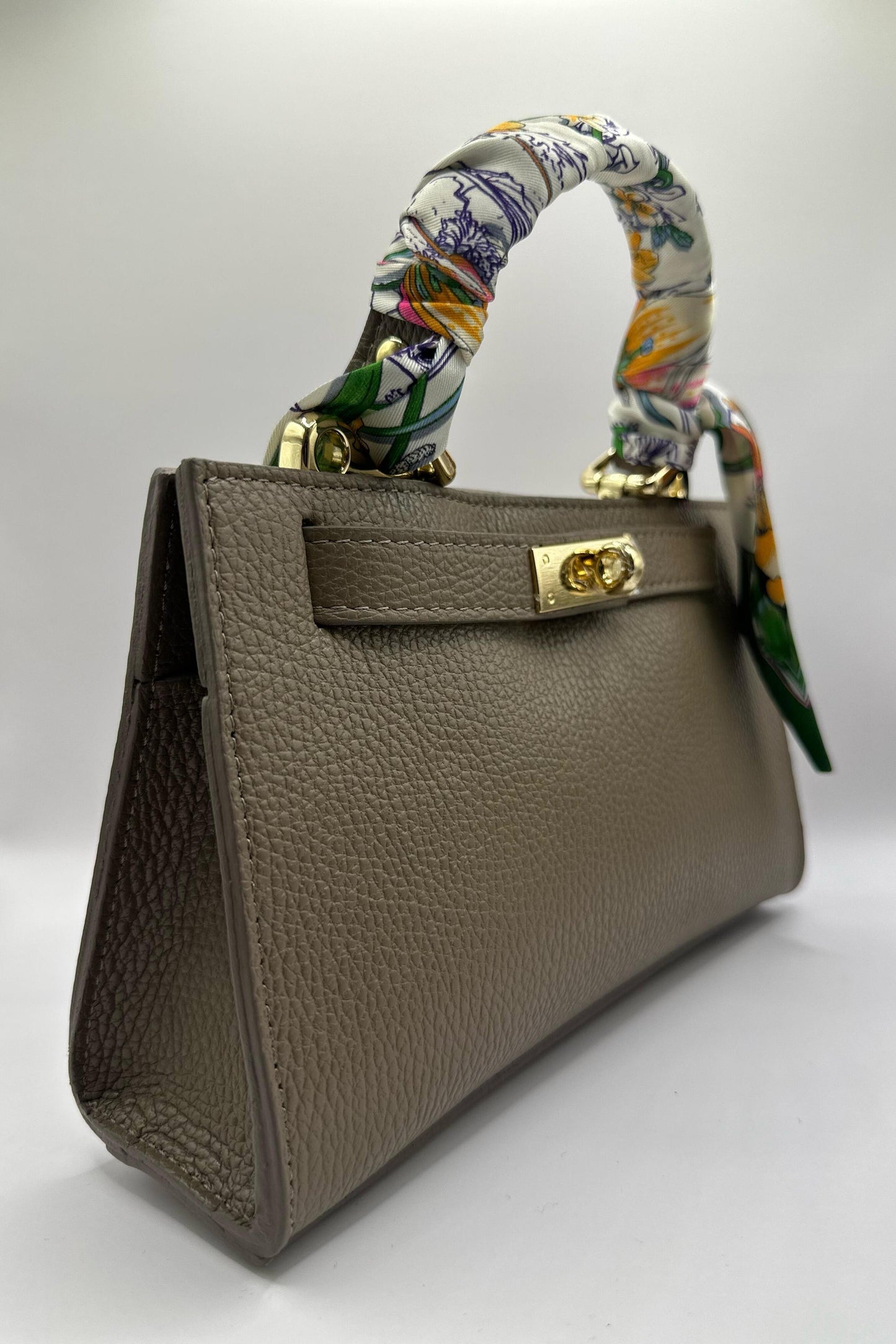 Borsa Mini Kelly foulard - Taupe