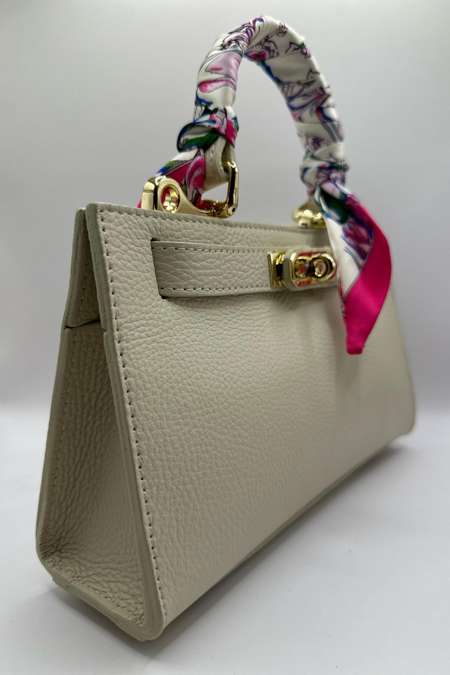 Borsa Mini Kelly foulard - Beige