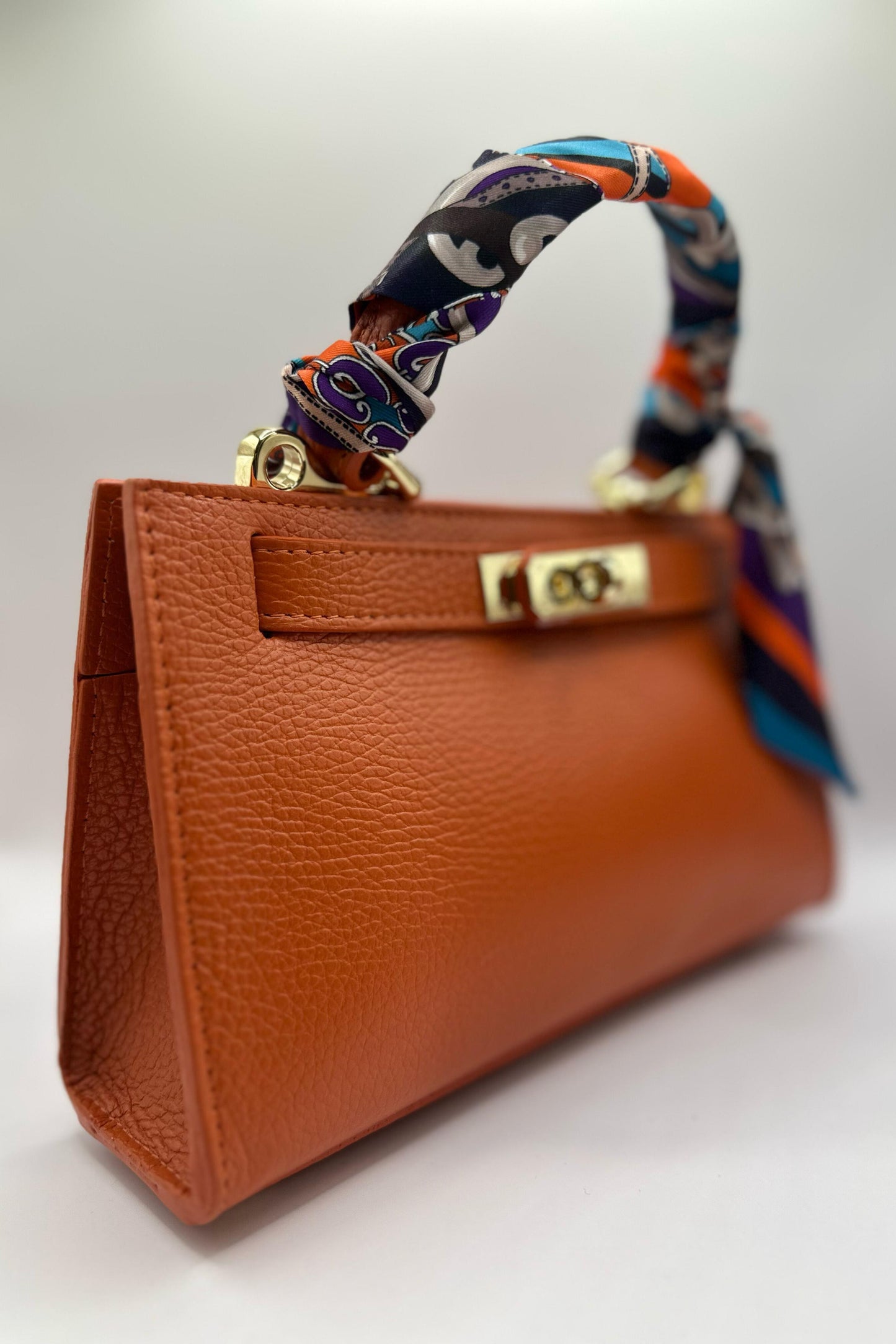 Borsa Mini Kelly foulard - Arancio