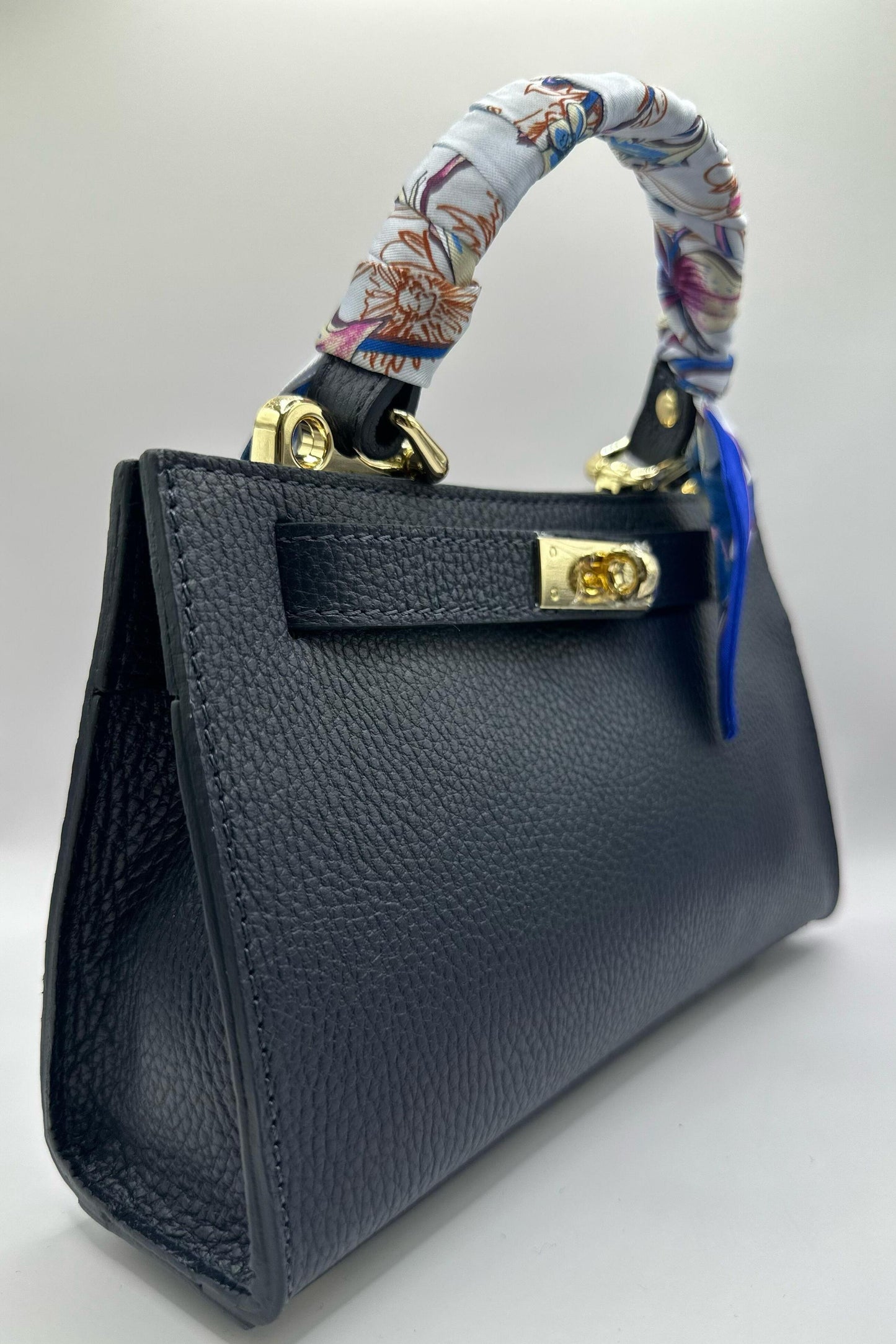 Borsa Mini Kelly foulard - Blu Navy