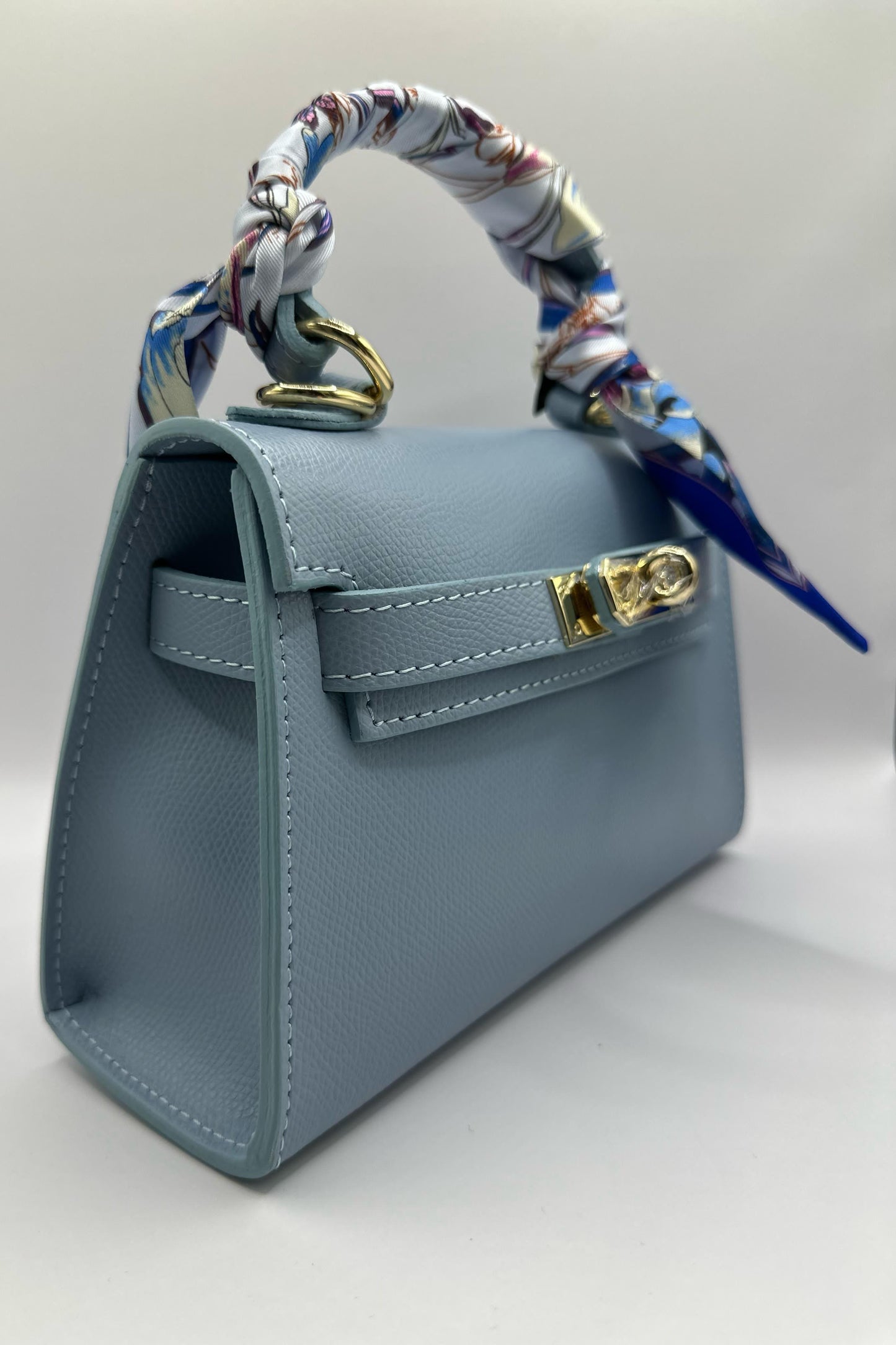 Borsa Mini K foulard - Celeste