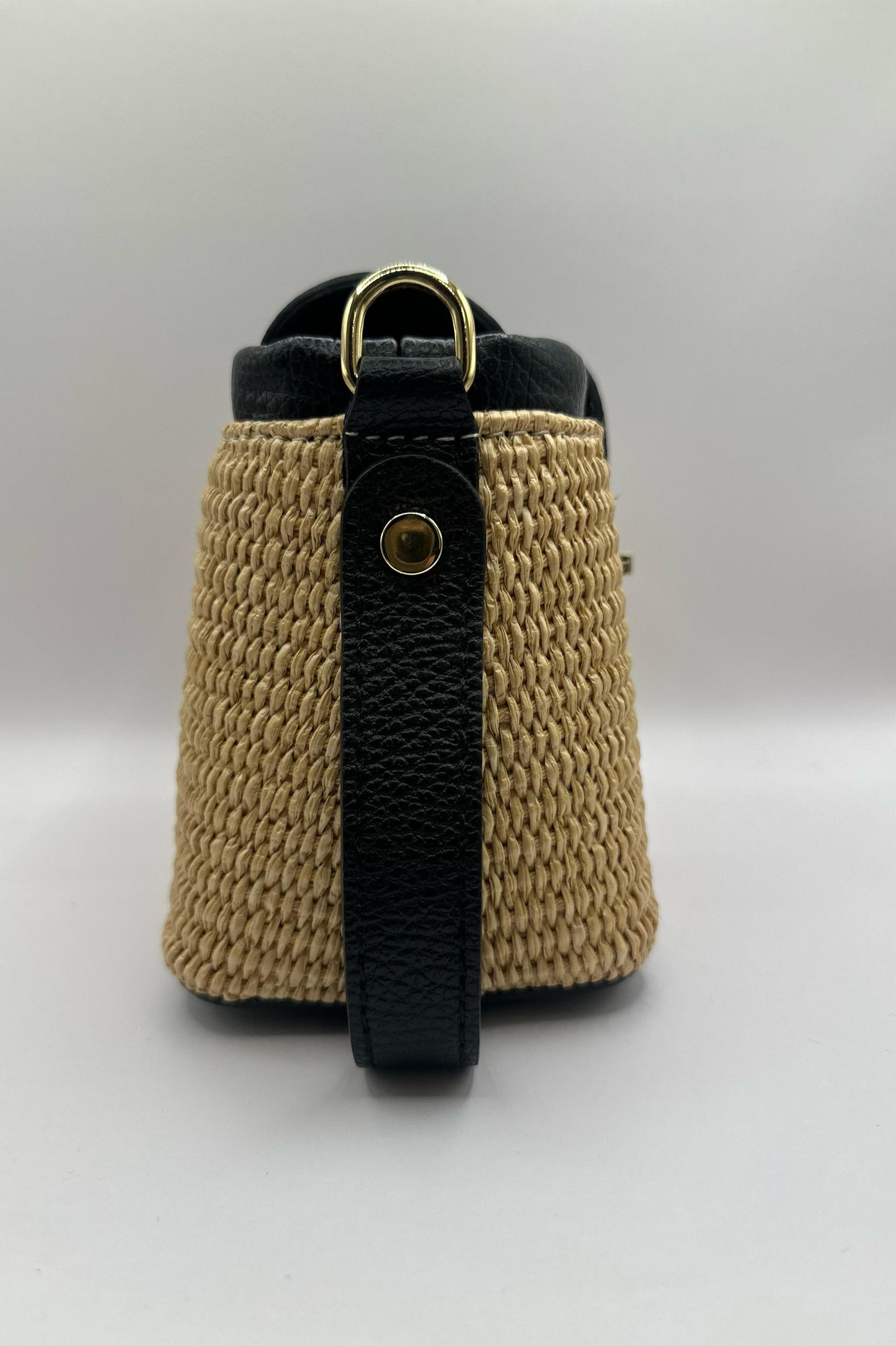 Borsa mini rafia - Nero