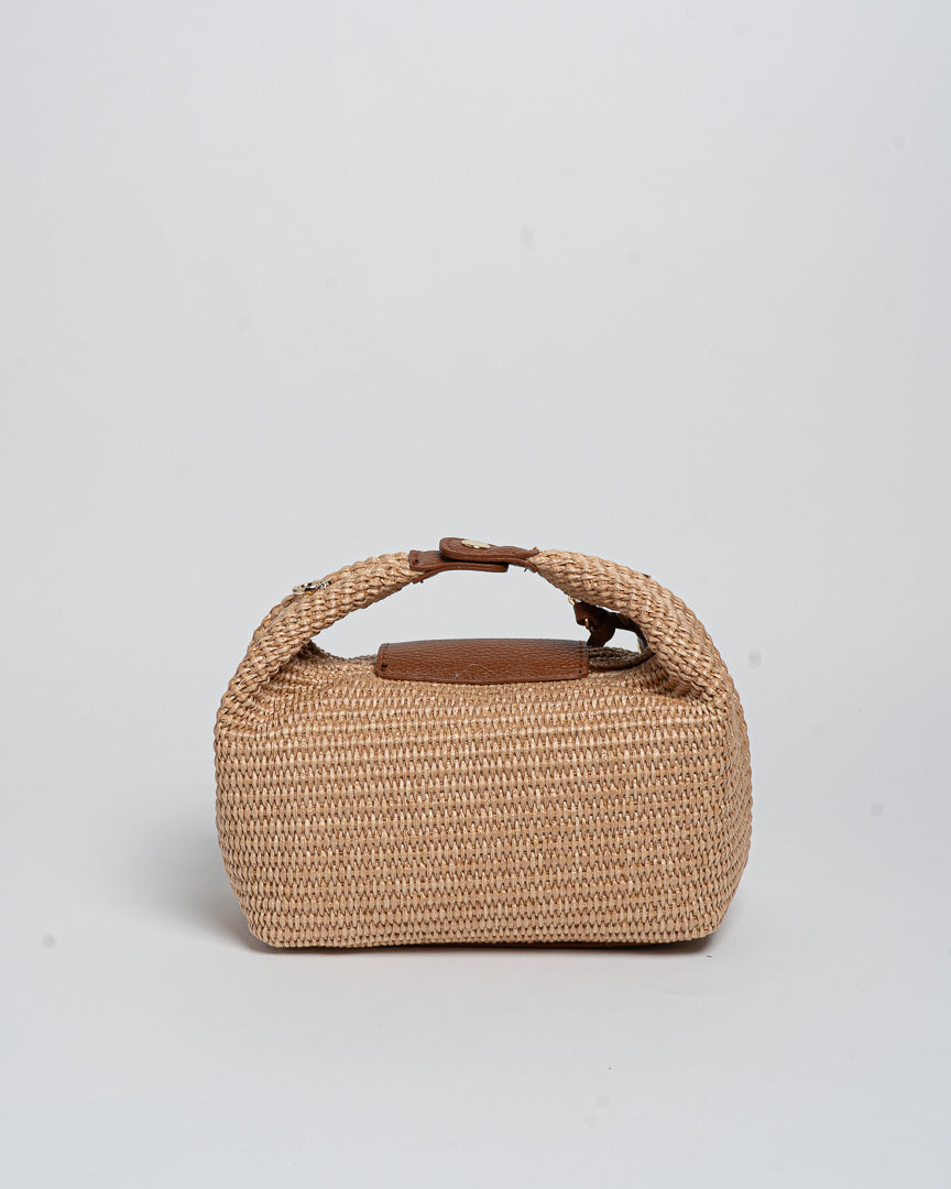 Borsa Puffy Rafia - Cuoio