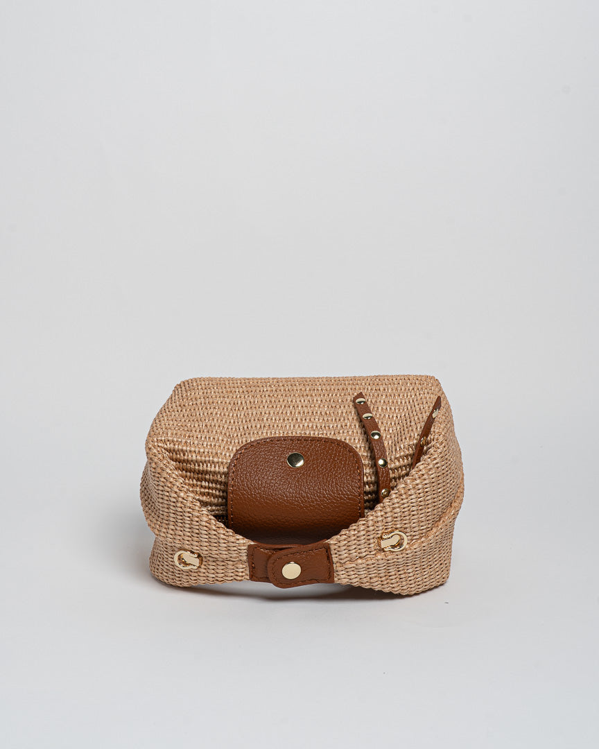 Borsa Puffy Rafia - Cuoio