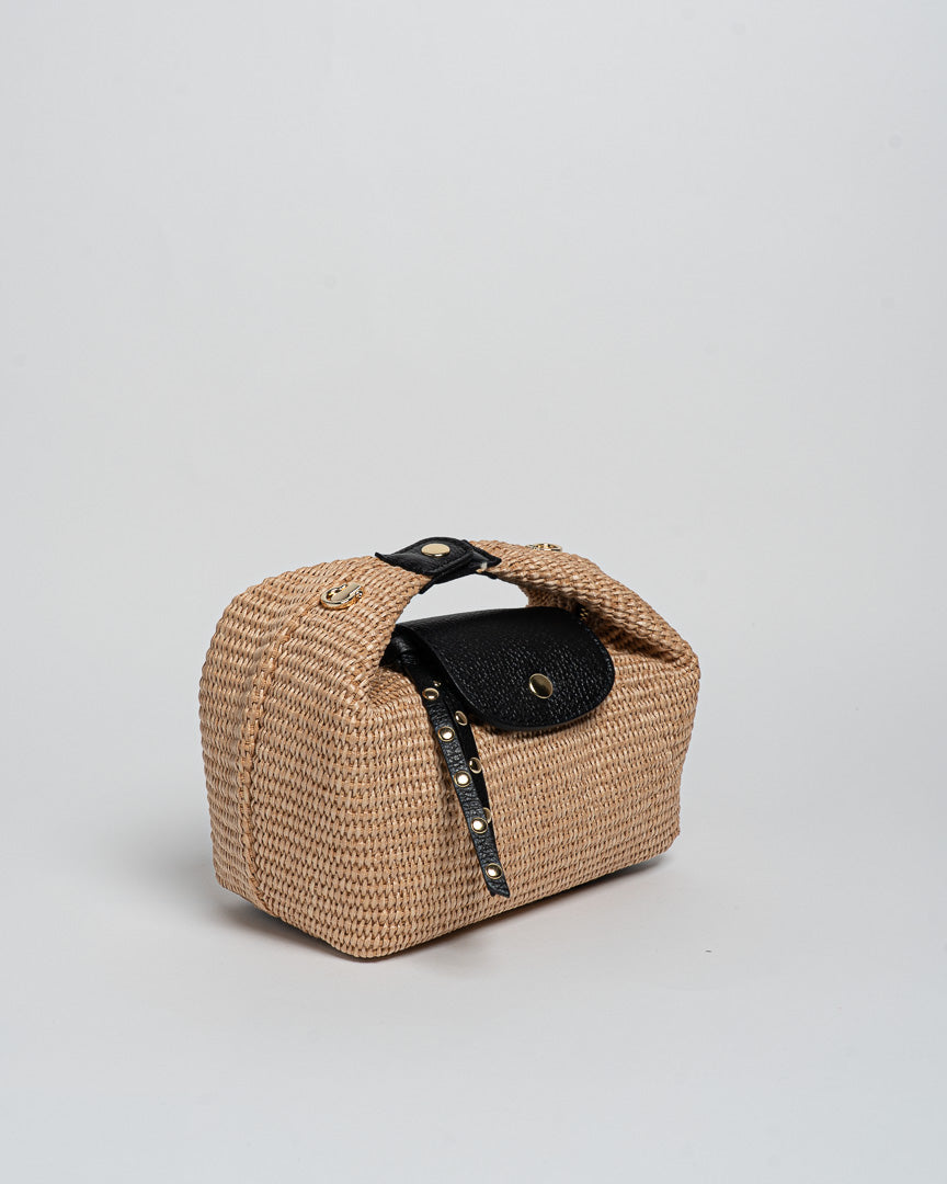 Borsa Puffy Rafia - Nero