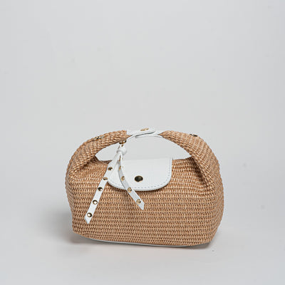Borsa Puffy Rafia - Bianco