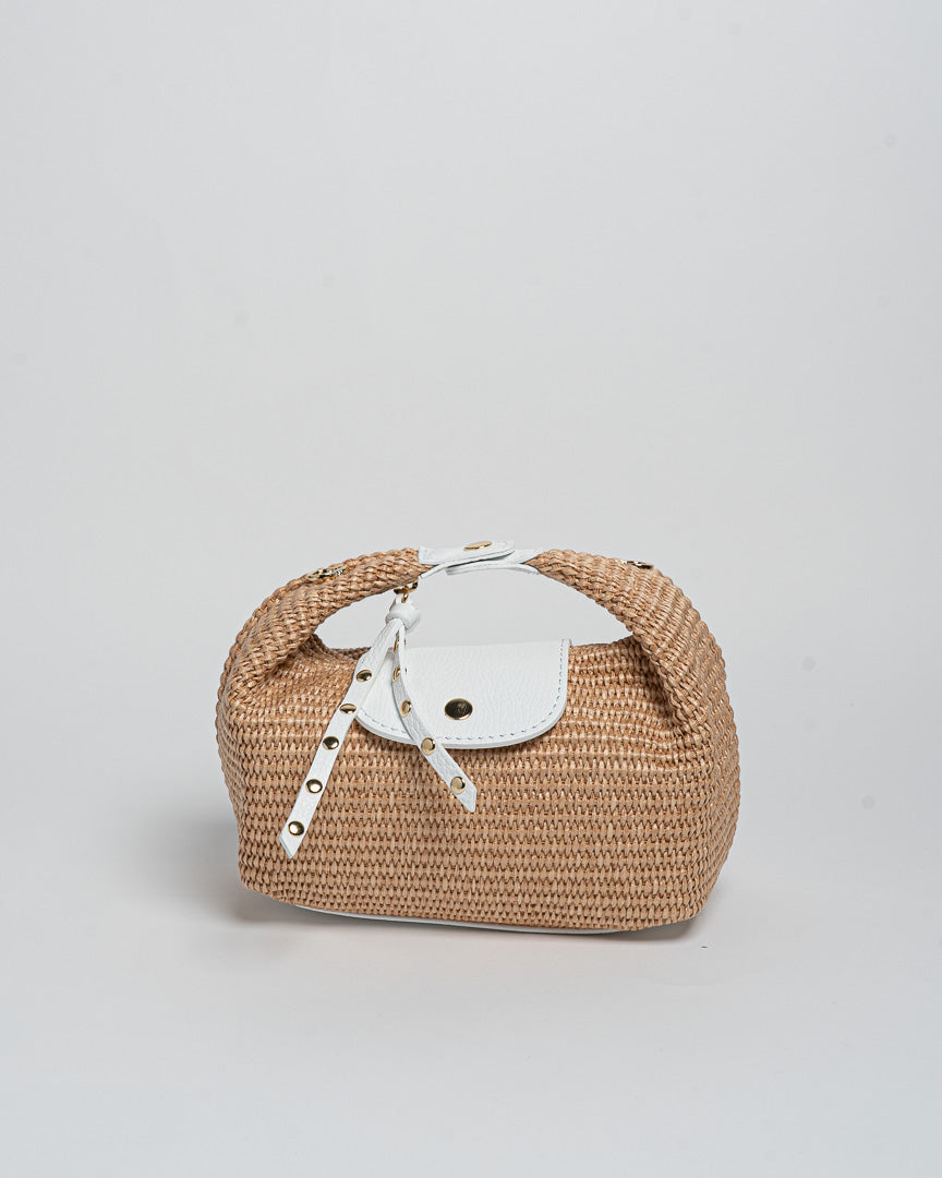 Borsa Puffy Rafia - Bianco