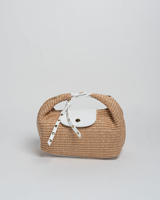 Borsa Puffy Rafia - Bianco