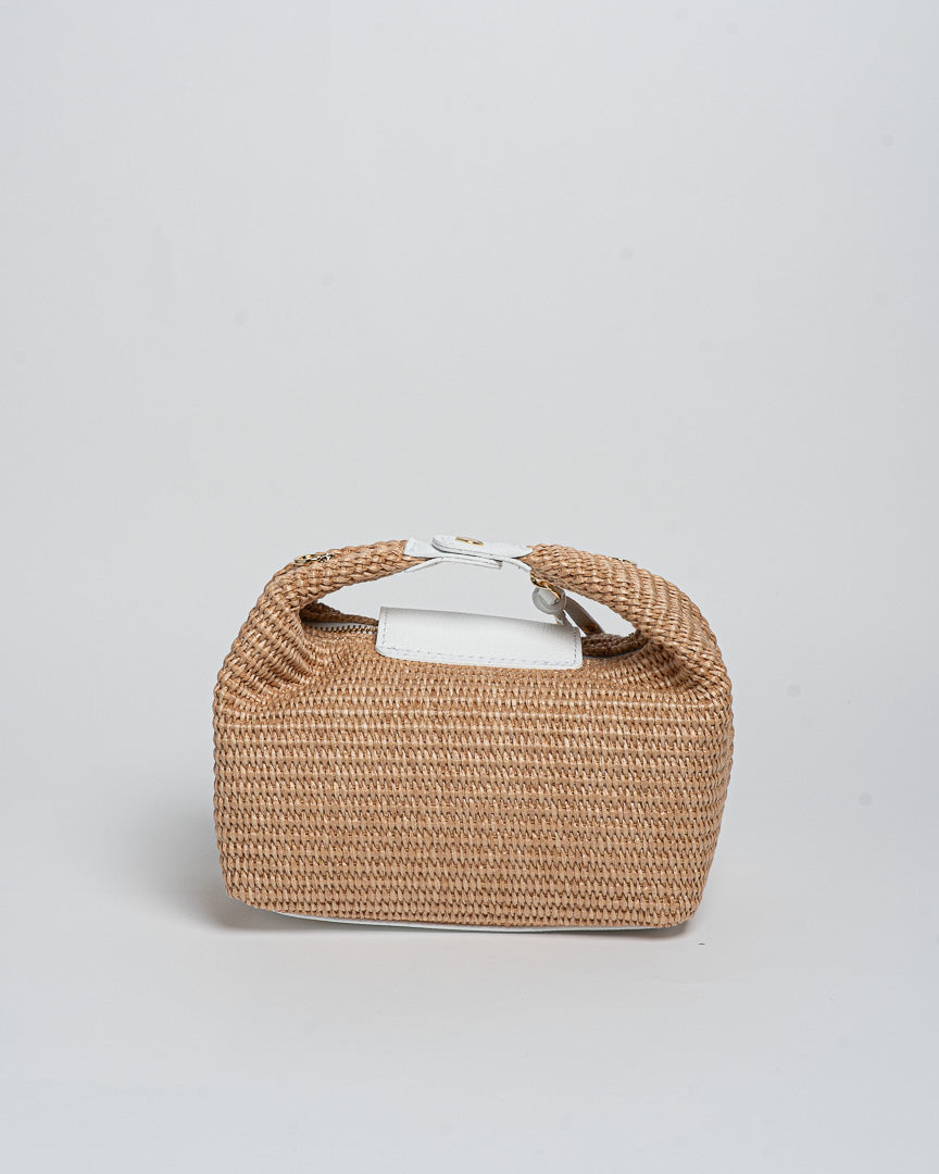 Borsa Puffy Rafia - Bianco