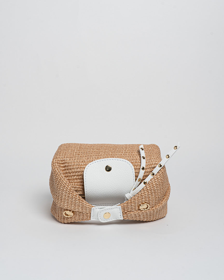 Borsa Puffy Rafia - Bianco
