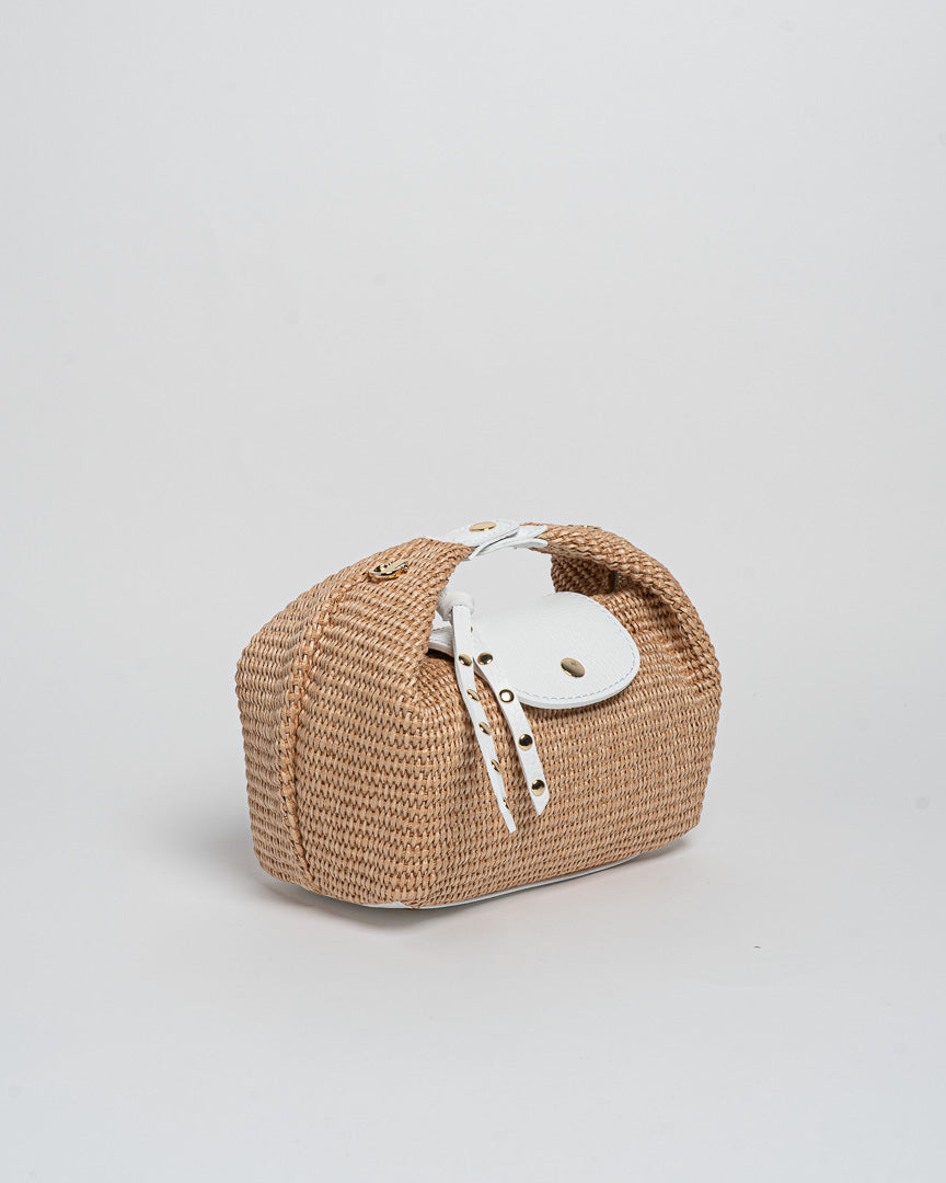 Borsa Puffy Rafia - Bianco