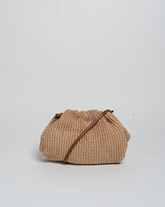 Borsa Mini Mandoo Rafia - Cuoio