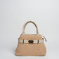 Borsa Nina pelle e rafia - Beige
