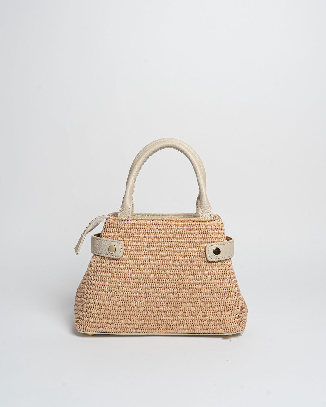 Borsa Nina pelle e rafia - Beige