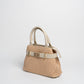 Borsa Nina pelle e rafia - Beige