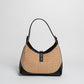 Borsa Vicky pelle e rafia - Nero