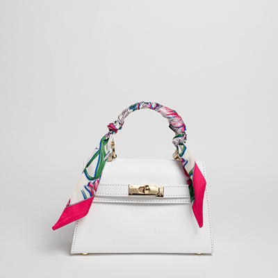 Borsa Mini K foulard - Bianco