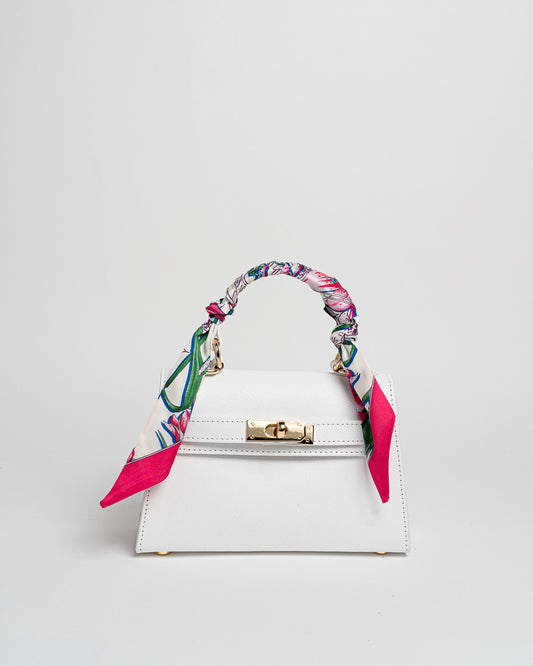 Borsa Mini K foulard - Bianco