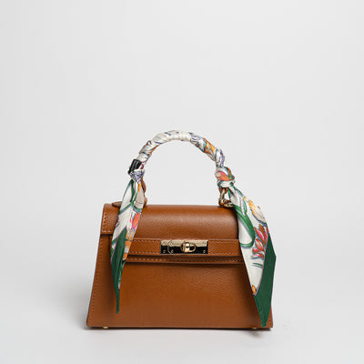 Borsa Mini K foulard - Cuoio