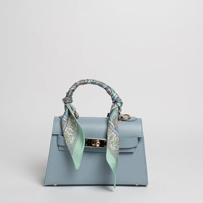 Borsa Mini K foulard - Celeste