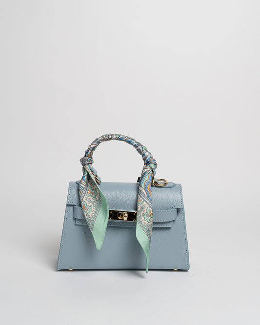 Borsa Mini K foulard - Celeste