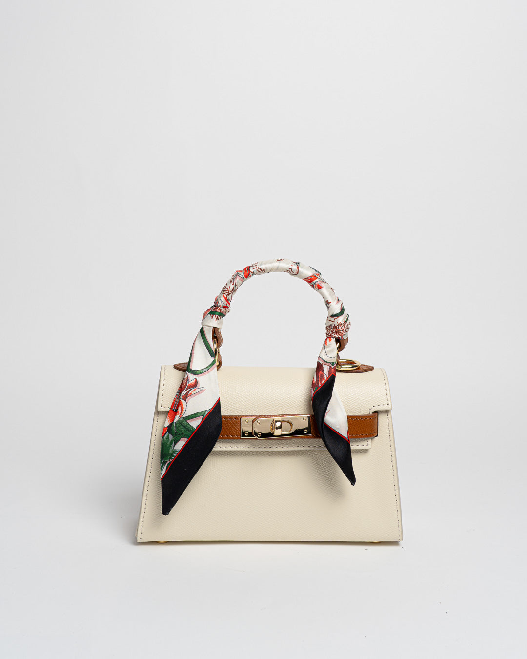 Borsa Mini K foulard - Beige/Cuoio