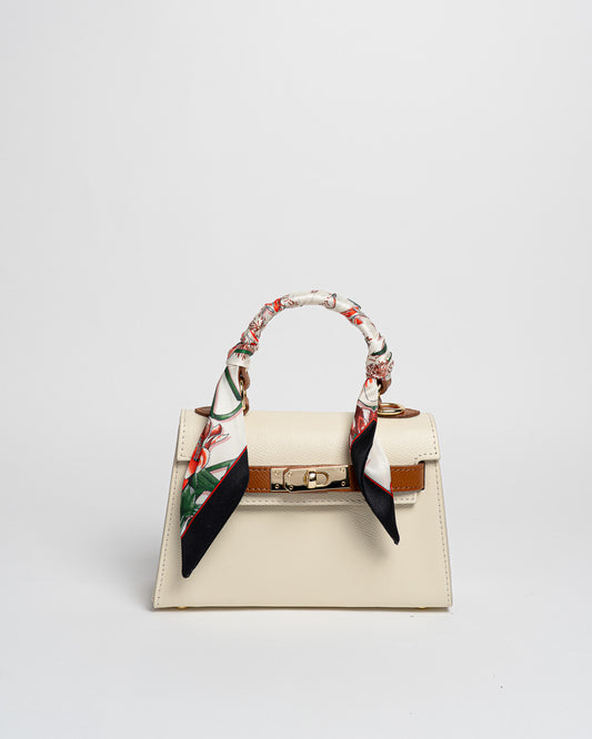 Borsa Mini K foulard - Beige/Cuoio