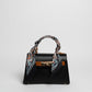Borsa Mini K foulard - Nero/Cuoio