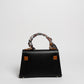 Borsa Mini K foulard - Nero/Cuoio