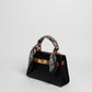 Borsa Mini K foulard - Nero/Cuoio