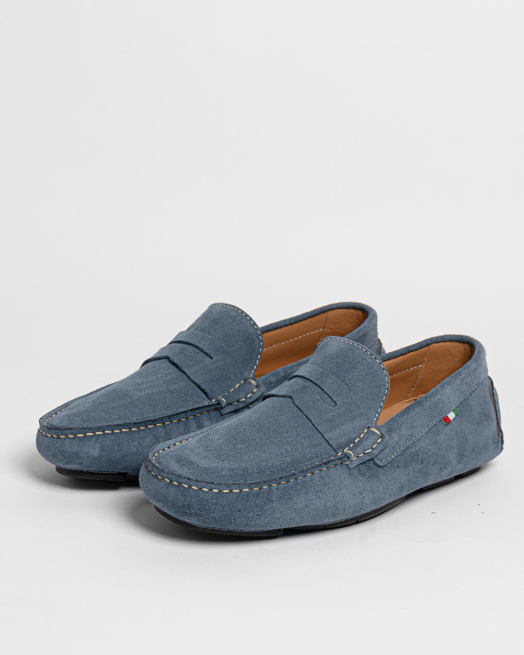 Mocassino in camoscio con bendina - Jeans