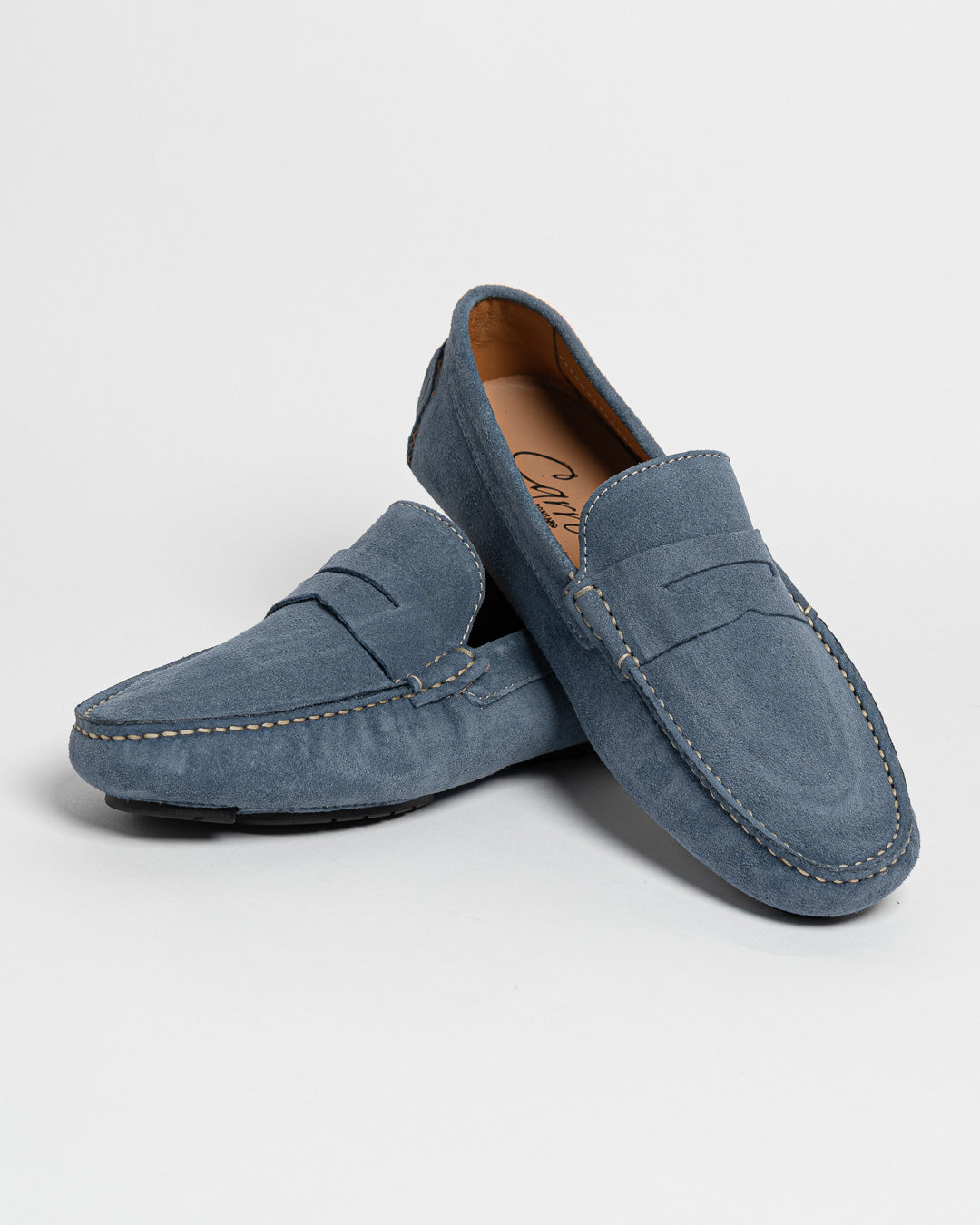 Mocassino in camoscio con bendina - Jeans