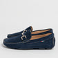 Mocassino in camoscio con fibbia - Blu