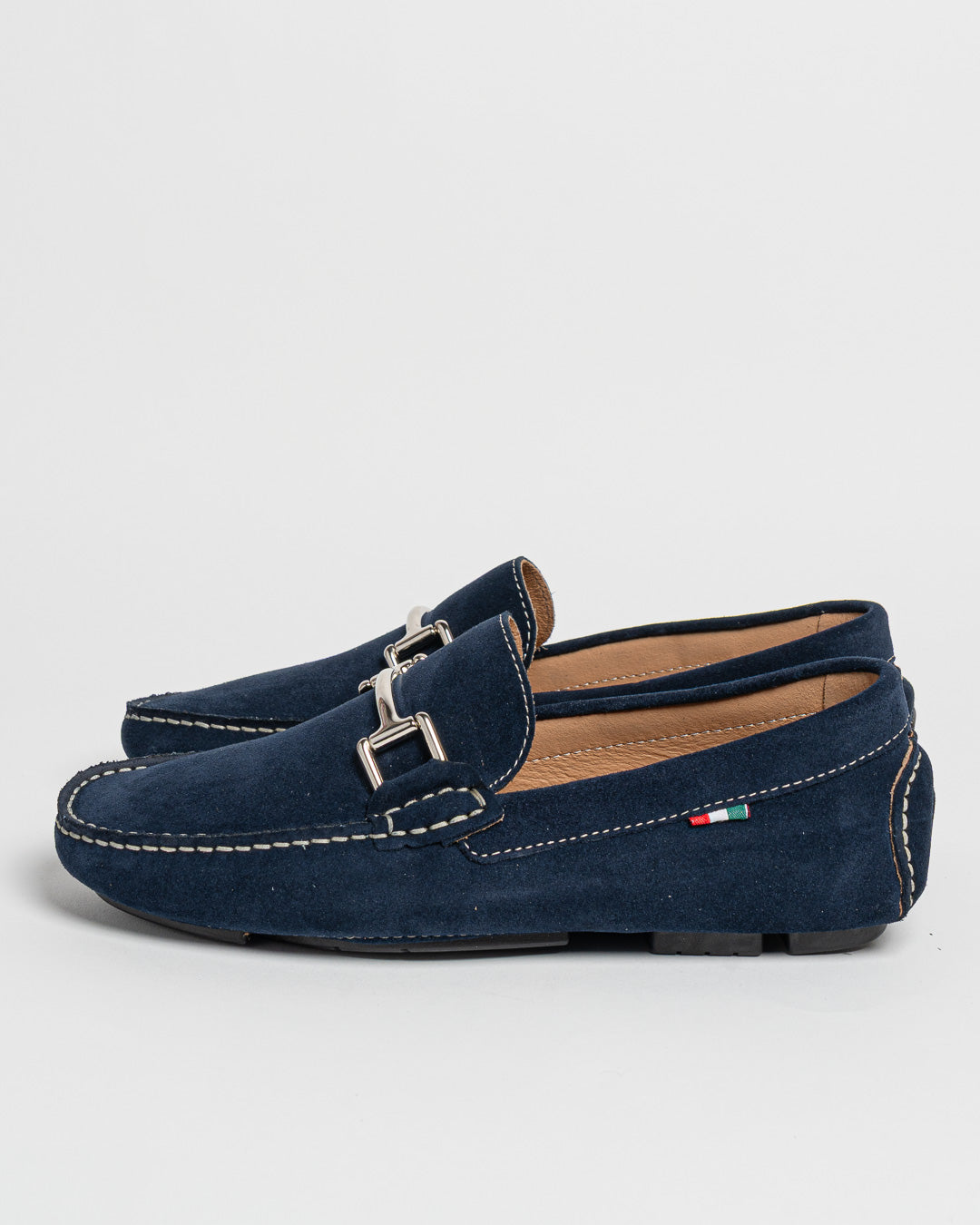 Mocassino in camoscio con fibbia - Blu