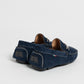 Mocassino in camoscio con fibbia - Blu