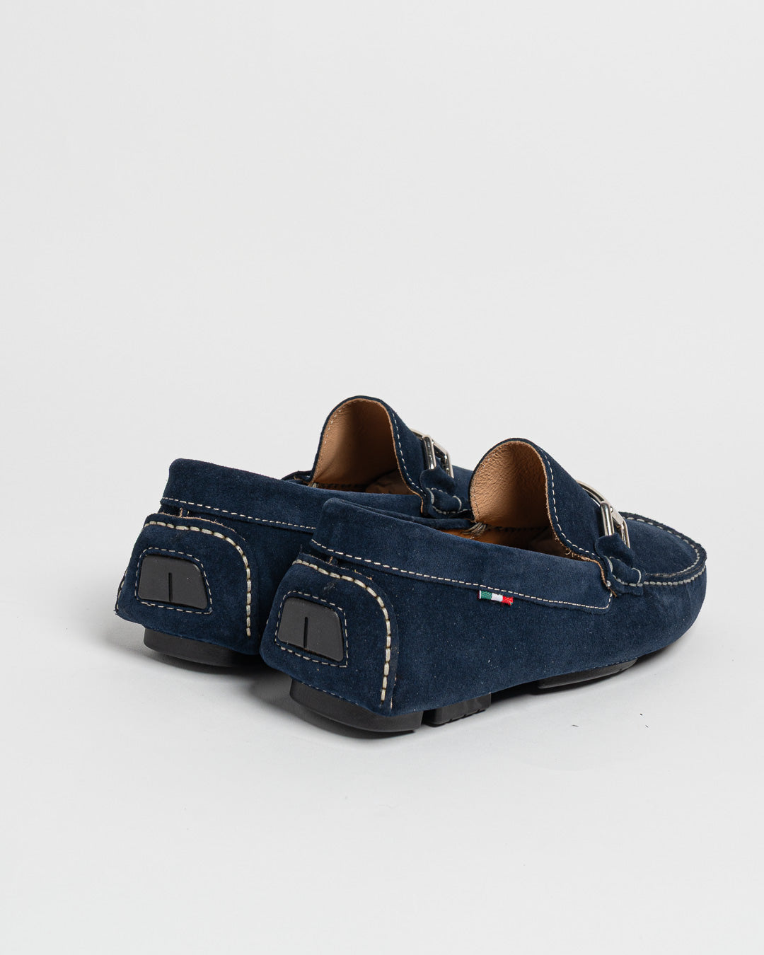 Mocassino in camoscio con fibbia - Blu