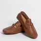 Mocassino in pelle con fibbia in bamboo - Cuoio