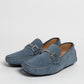 Mocassino in camoscio con fibbia - Denim