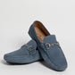 Mocassino in camoscio con fibbia - Denim