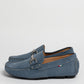 Mocassino in camoscio con fibbia - Denim