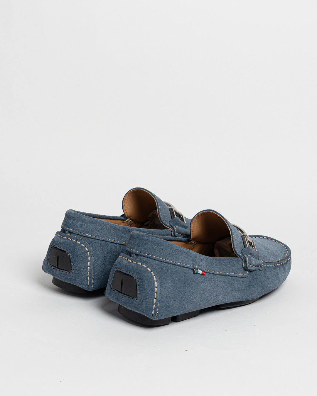 Mocassino in camoscio con fibbia - Denim