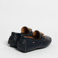 Mocassino in pelle con fibbia in bamboo - Blu